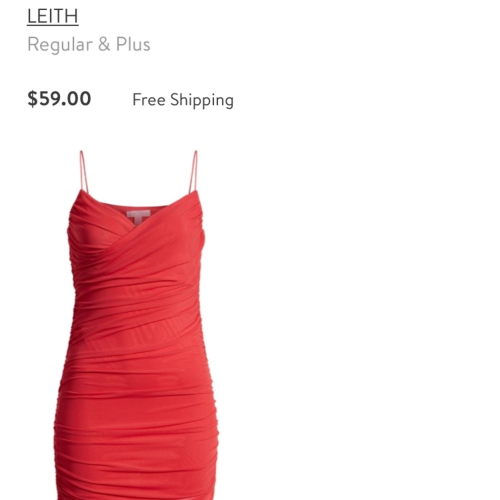 NWOT Leith Crossover Front Ruched Minidress